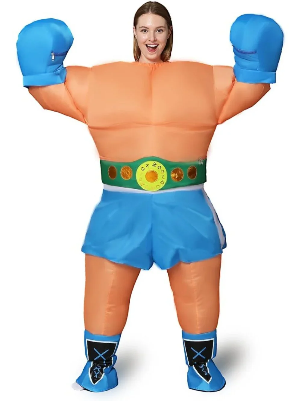 Inflatable Adult Boxer Costume – Fun Halloween Blow-Up Suit with Oversized